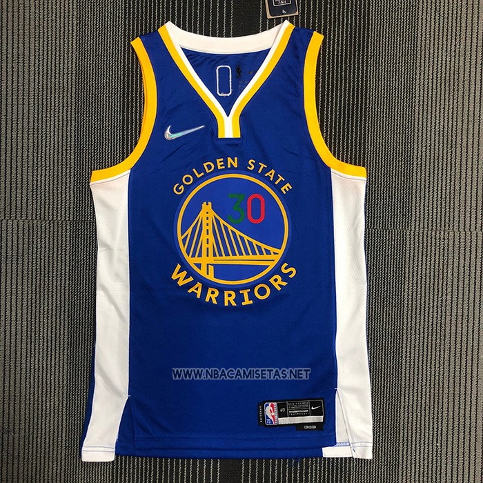 Camiseta Golden State Warriors Stephen Curry NO 30 Icon Royal Special Mexico Edition Azul